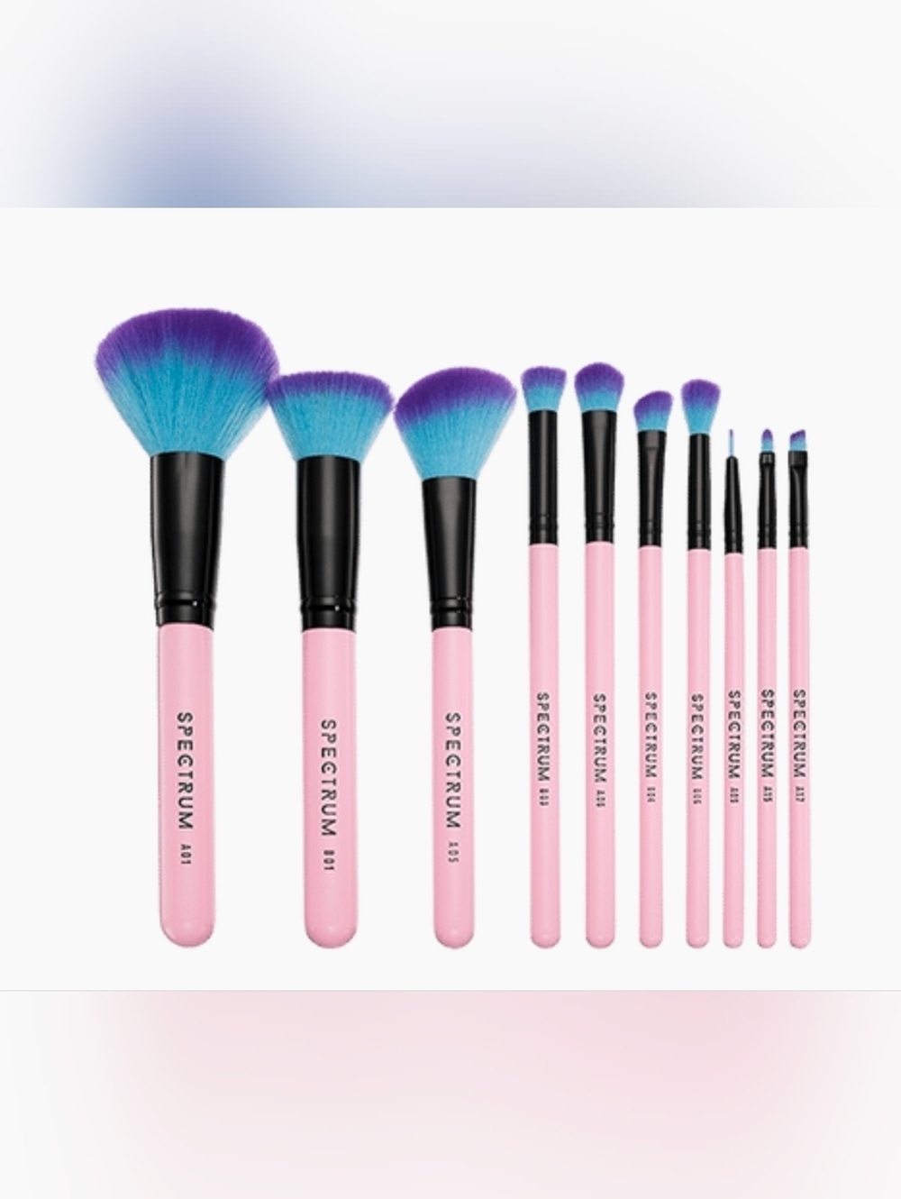 Spectrum Essential 10-Piece Makeup Brush Set - Pink & Blue - Picture 3 of 7